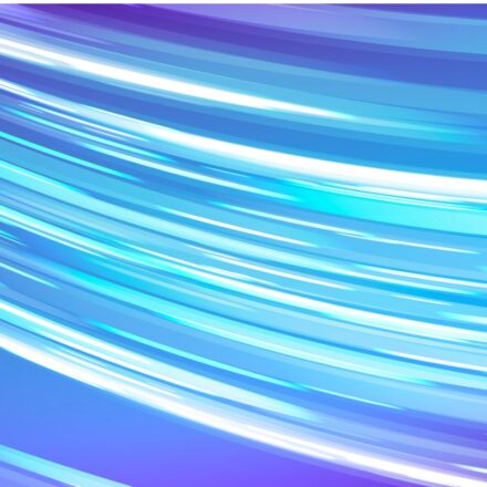 Rays of blue, white, silver, and purple light in dynamic motion, moving in a sloped angle from left to right.