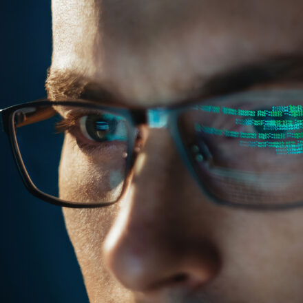 glasses reflecting code
