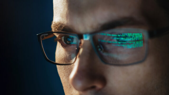 glasses reflecting code