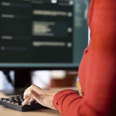 AI chatbot application displayed on a desktop computer for solutions