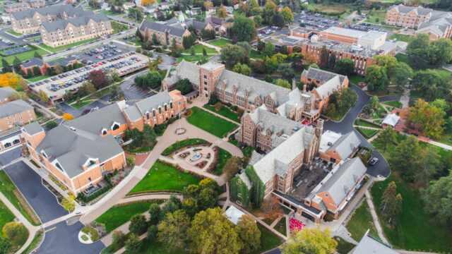 Mercyhurst university aerial for a blog about higher education cybersecurity resilience